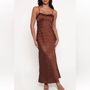 Petal & Pup Chocolate Polka Dot Maxi Dress